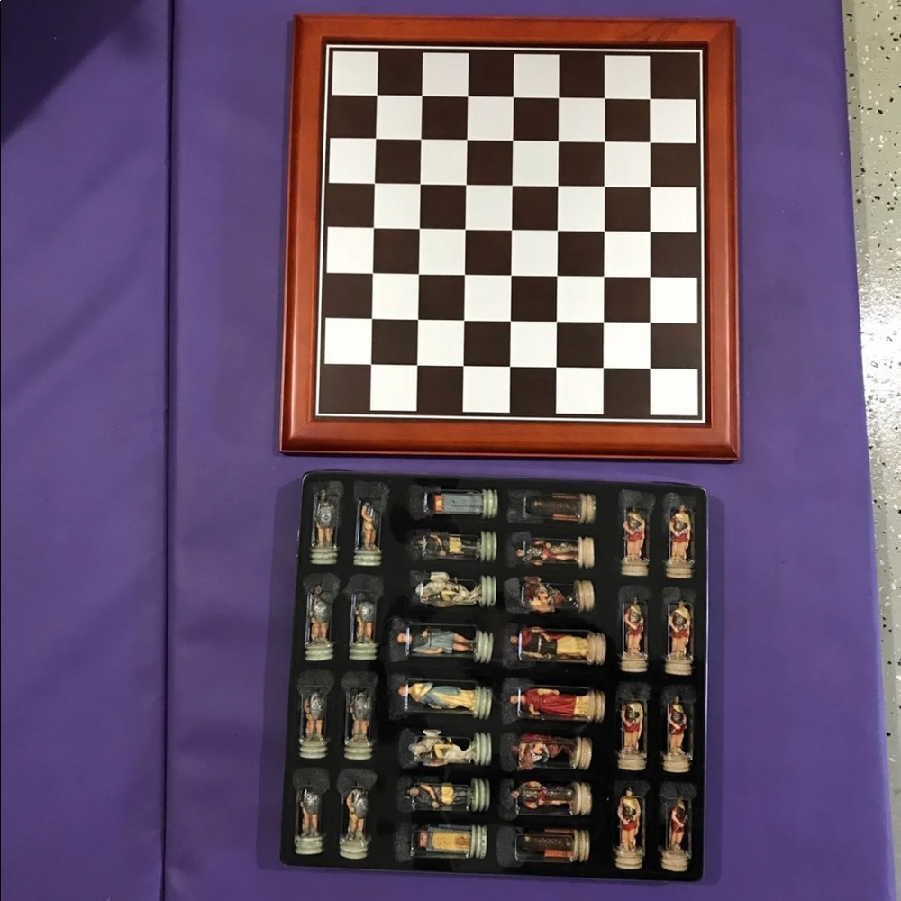 Romans Vs Greeks Hand Painted Chess Set